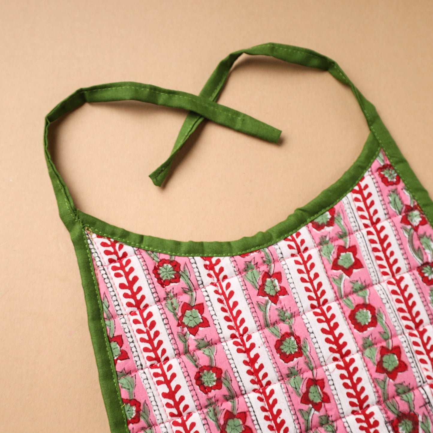 Pink Handmade Cotton Baby Bib