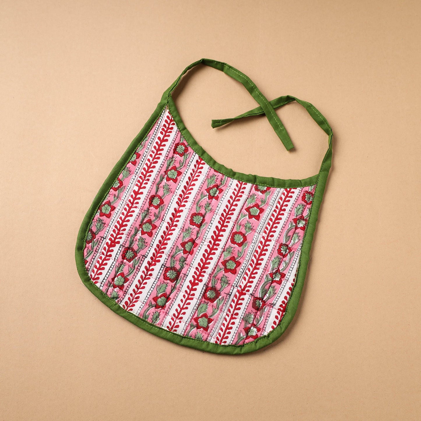 Pink Handmade Cotton Baby Bib