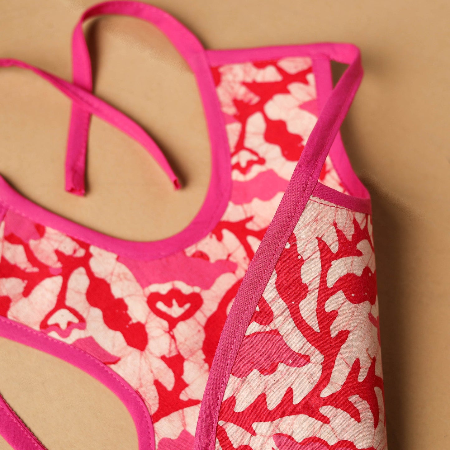 Pink Handmade Cotton Baby Bib