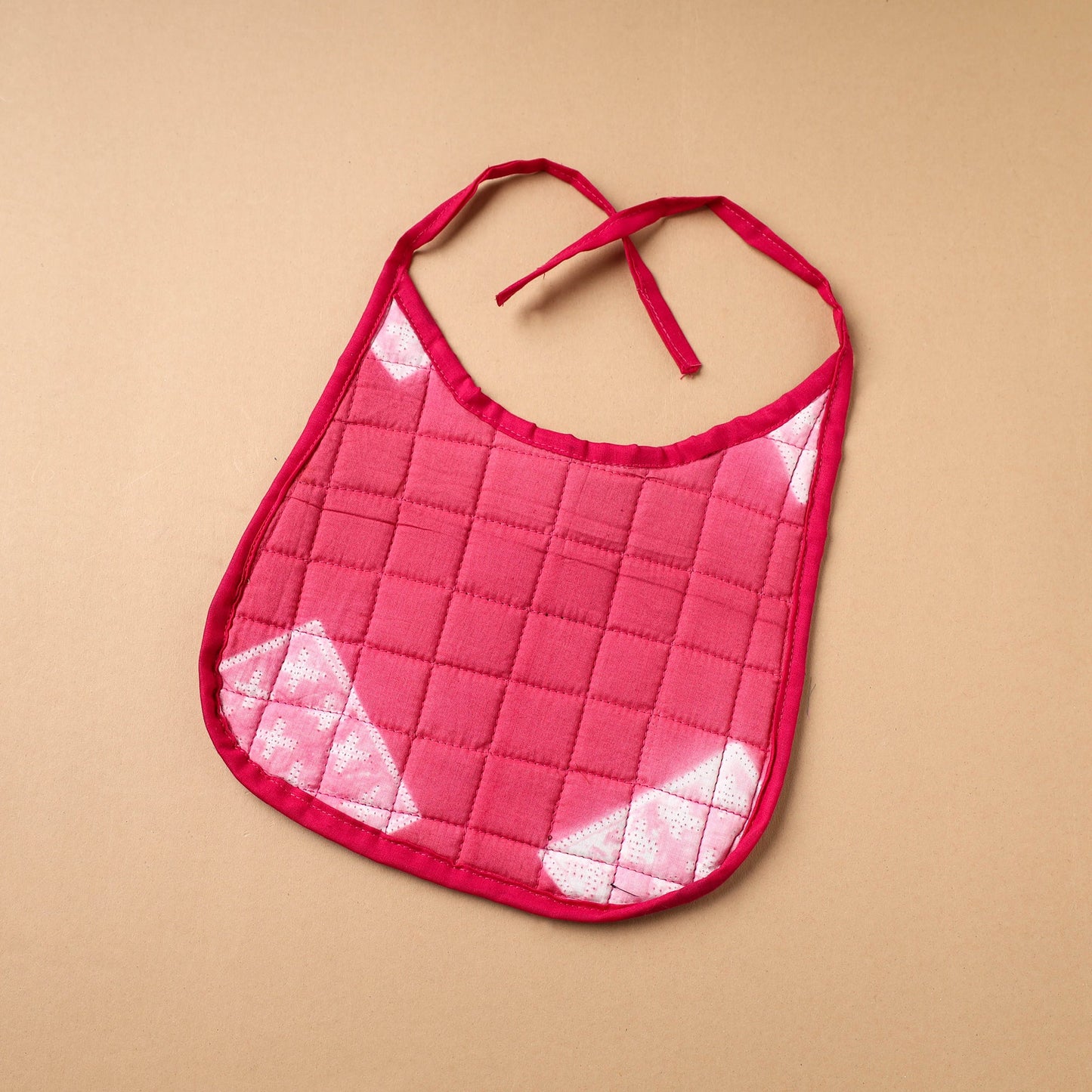 Pink Handmade Cotton Baby Bib