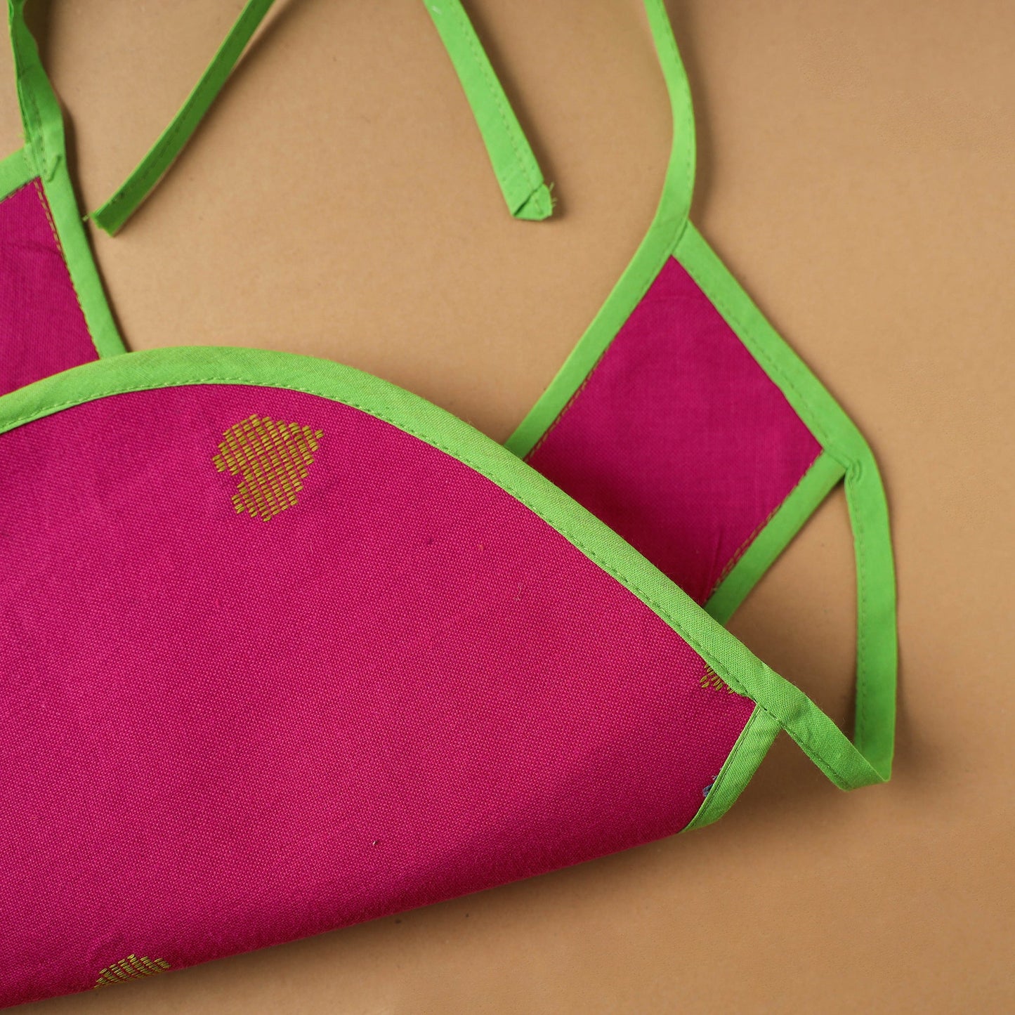 Buy Pink Handmade Cotton Baby Bib