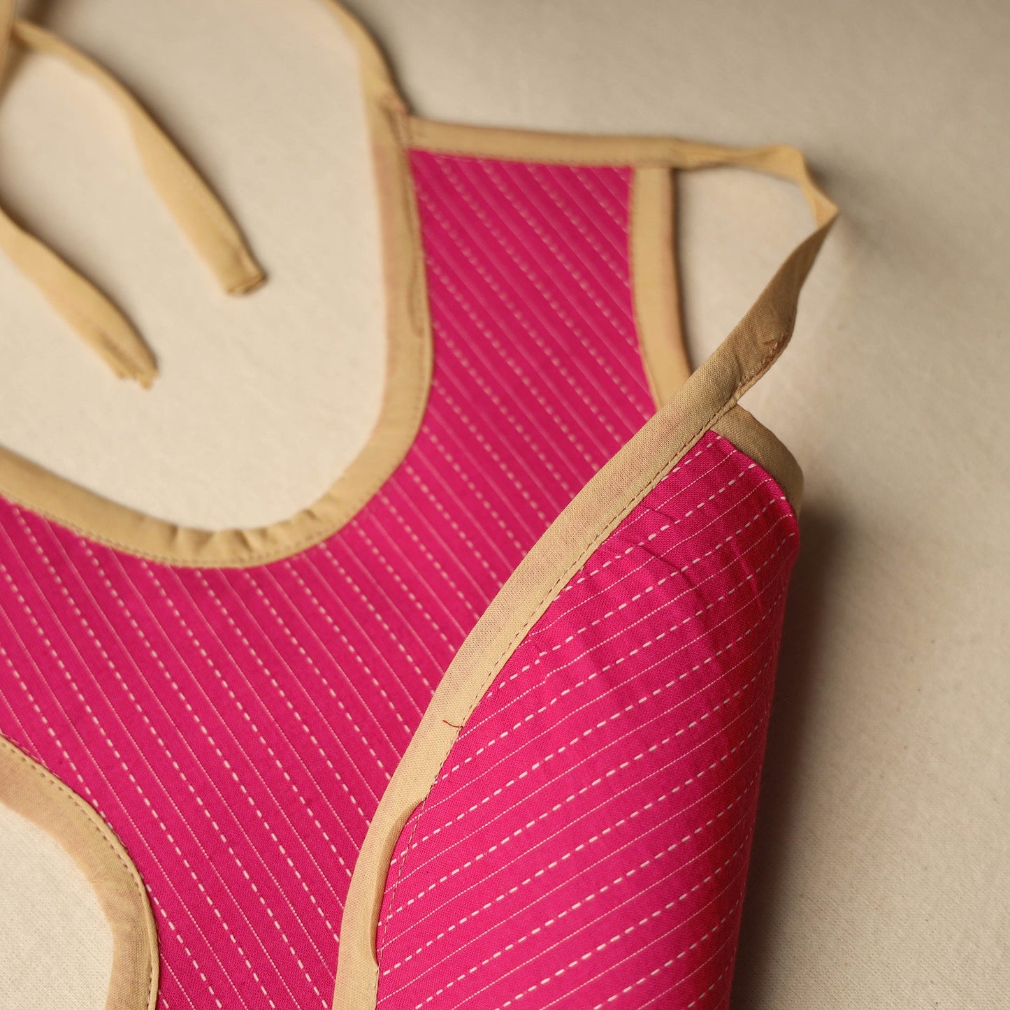 Pink Handmade Cotton Baby Bib