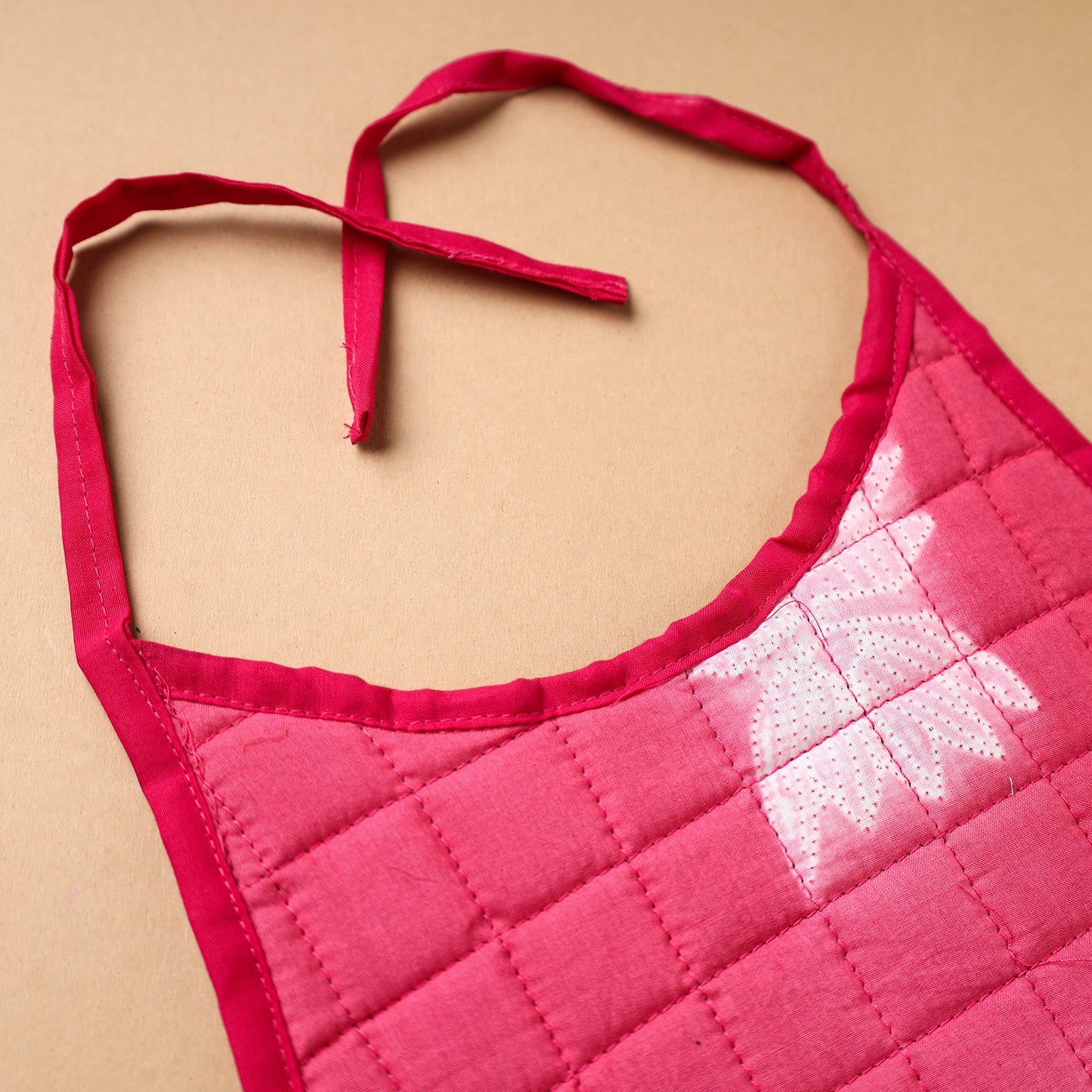 Pink Handmade Cotton Baby Bib
