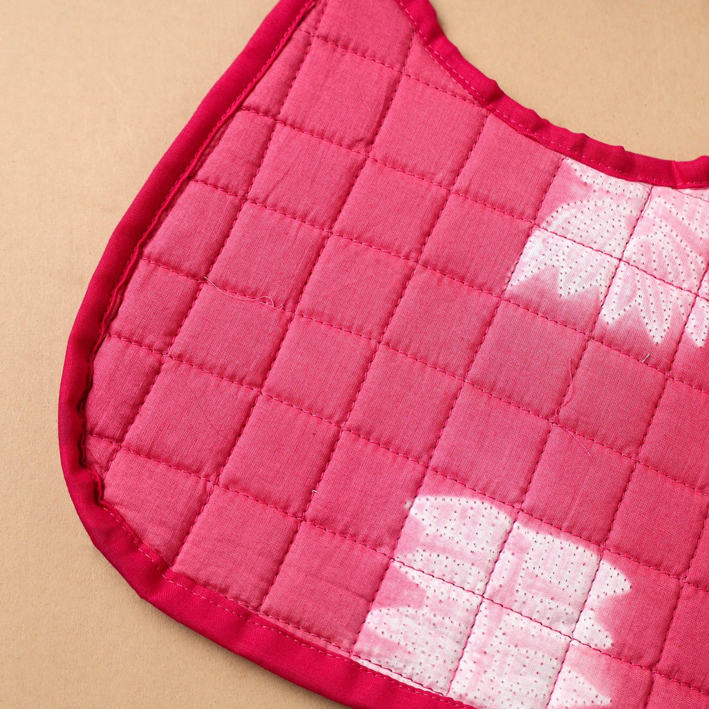 Pink Handmade Cotton Baby Bib