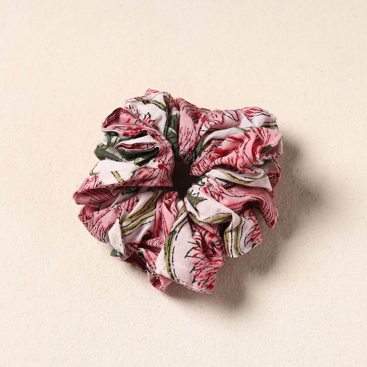 Pink Handmade Cotton Elastic Rubber Band/Scrunchie