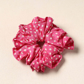 Pink Handmade Cotton Elastic Rubber Band/Scrunchie