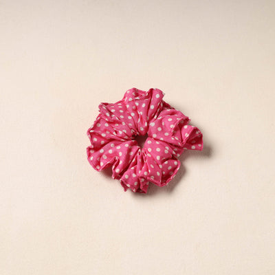 Pink Handmade Cotton Elastic Rubber Band/Scrunchie