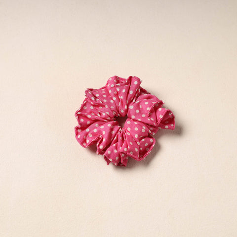 Pink Handmade Cotton Elastic Rubber Band/Scrunchie
