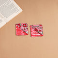 Pink - handmade cotton fabric corner bookmark (set of 2) 05