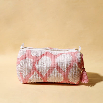  Handmade Cotton Fabric Quilted Utility Pouch With Tassel 