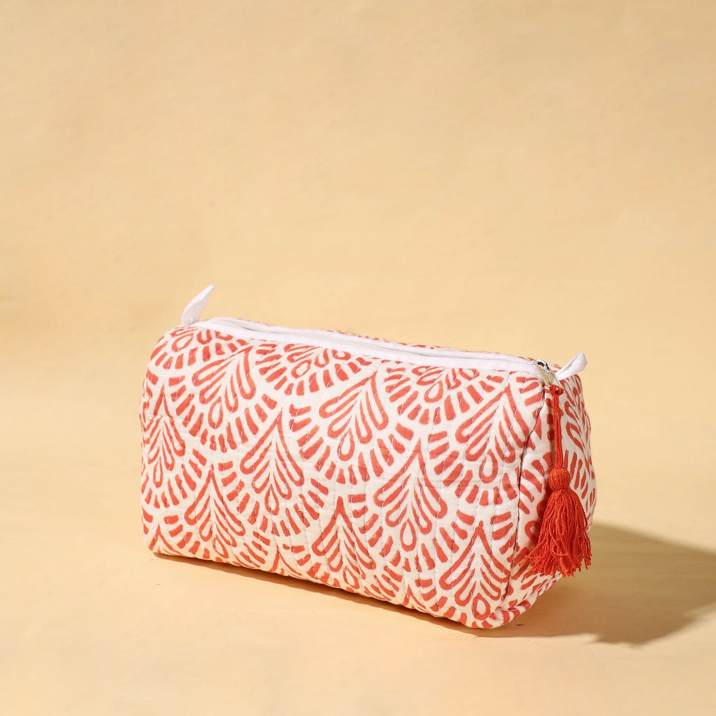  Handmade Cotton Fabric Quilted Utility Pouch With Tassel 