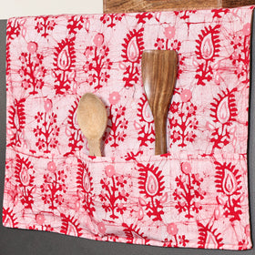 Pink Handmade Cotton Fridge Top Cover with Pockets 