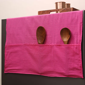 Pink Handmade Cotton Fridge Top Cover with Multiple Pockets