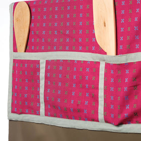Pink Handmade Cotton Fridge Top Cover with Multiple Pockets