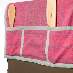 Pink Handmade Cotton Fridge Top Cover with Multiple Pockets