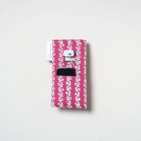 Pink Handmade Cotton Mobile Charging Holder