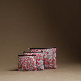 Pink - handmade cotton multipurpose utility pouches (set