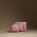 Pink - handmade cotton multipurpose utility pouches (set