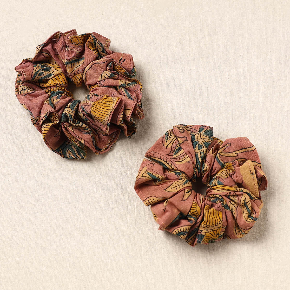 Pink Handmade Cotton Rubber Bands/Scrunchies