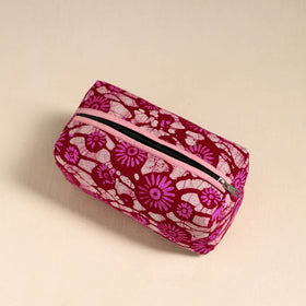  Pink Handmade Cotton Toiletry Bag 