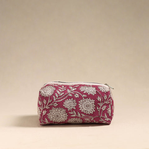  Pink Handmade Cotton Toiletry Bag 