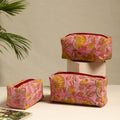  Pink Handmade Cotton Toiletry Bags (Set of 3)