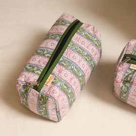 Pink - handmade cotton toiletry bags (set of 3) 11