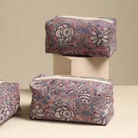  Pink Handmade Cotton Toiletry Bags (Set of 3)