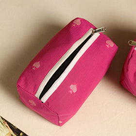  Pink Handmade Cotton Toiletry Bags (Set of 3)