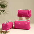  Pink Handmade Cotton Toiletry Bags (Set of 3)
