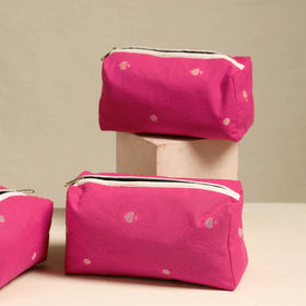  Pink Handmade Cotton Toiletry Bags (Set of 3)