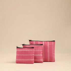 Pink - handmade cotton utility pouches (set of 3) 11