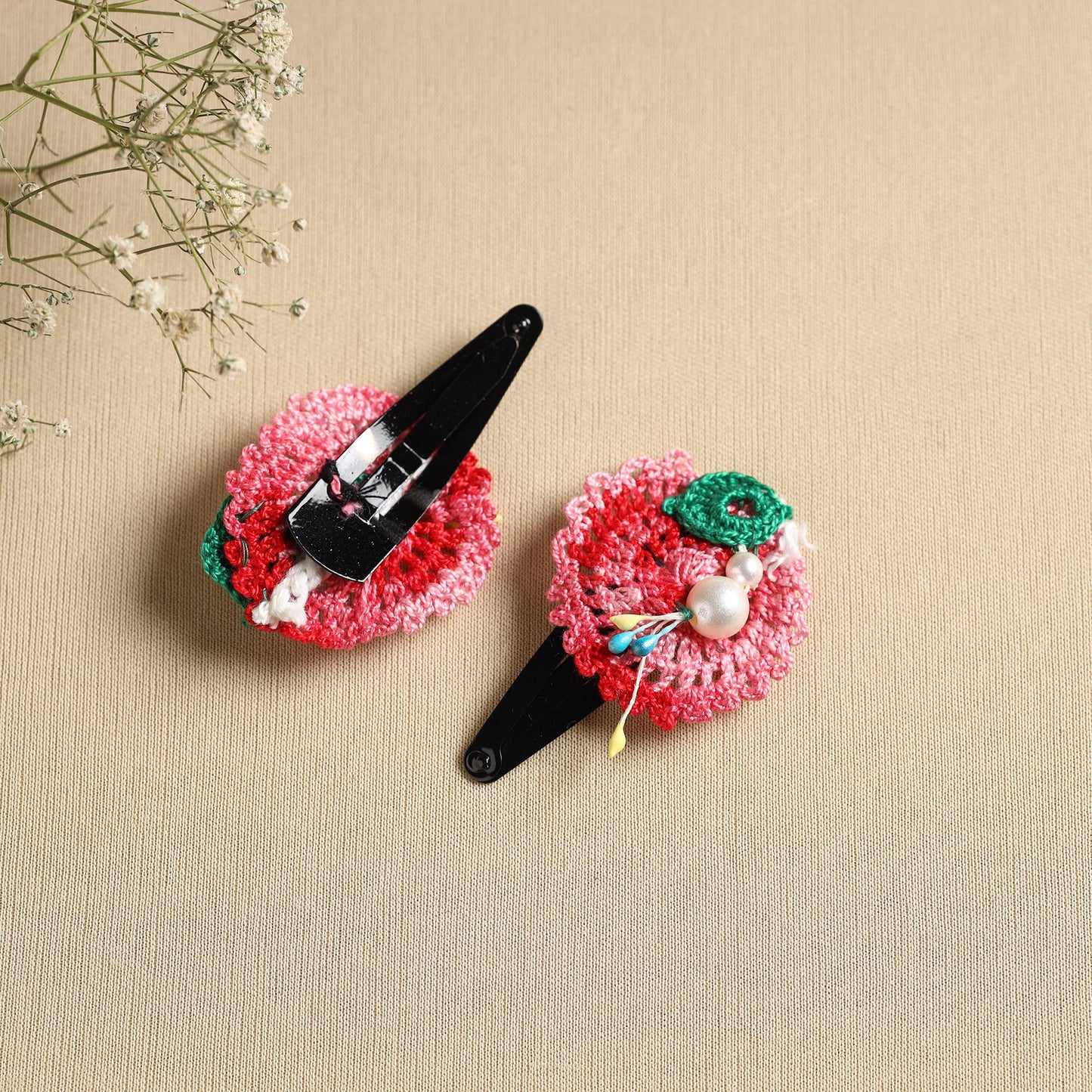  Handmade Crochet Tik-Tak Hair Clip (set of 2) 16 
