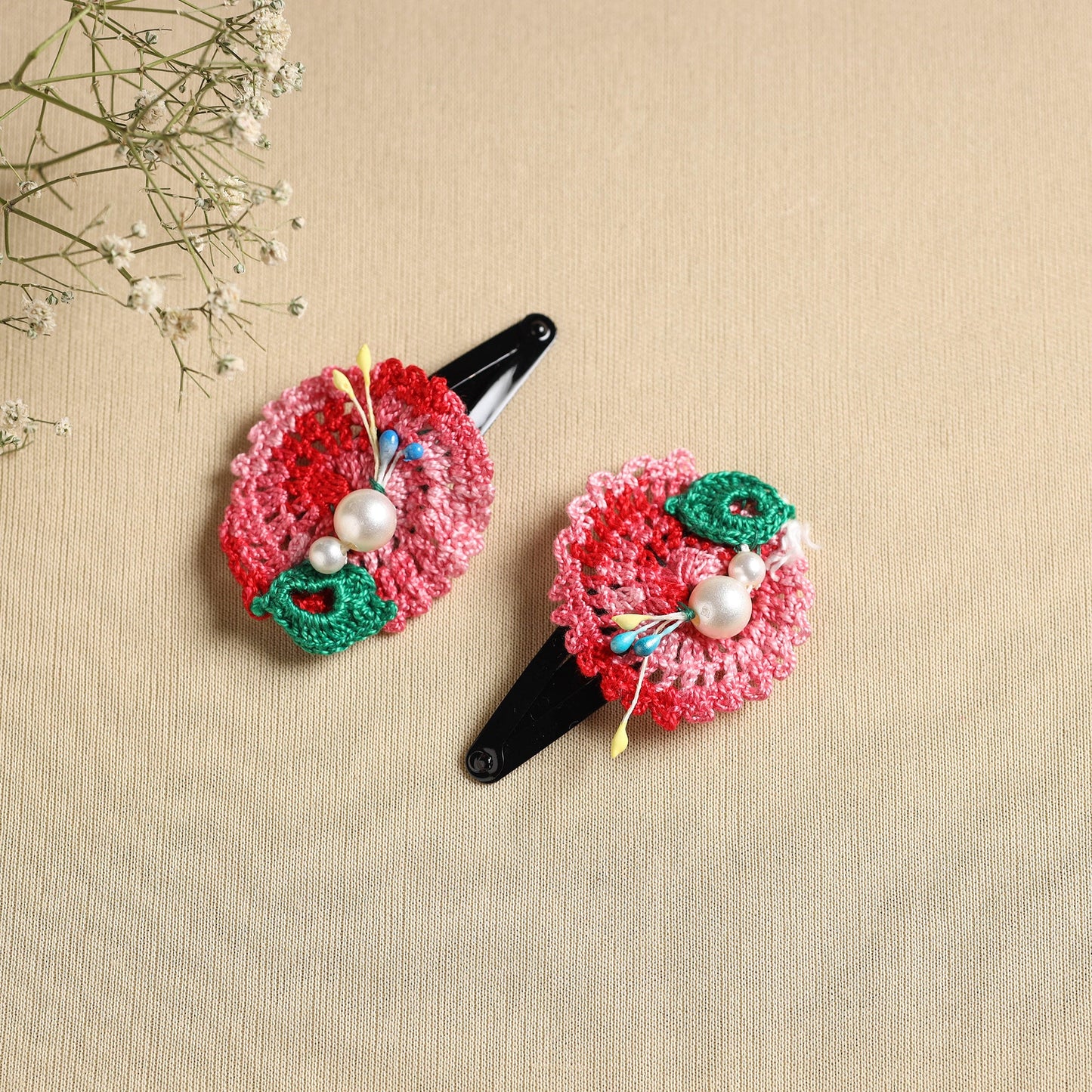  Handmade Crochet Tik-Tak Hair Clip (set of 2) 16 