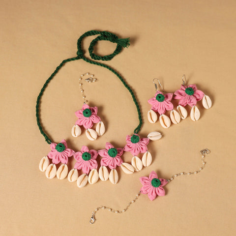 Handmade Fabart Floral Jewellery Set