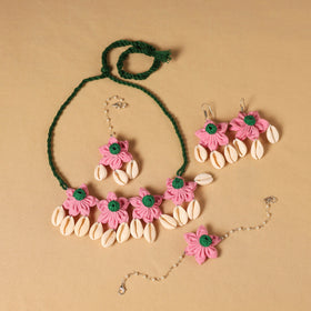 Handmade Fabart Floral Jewellery Set