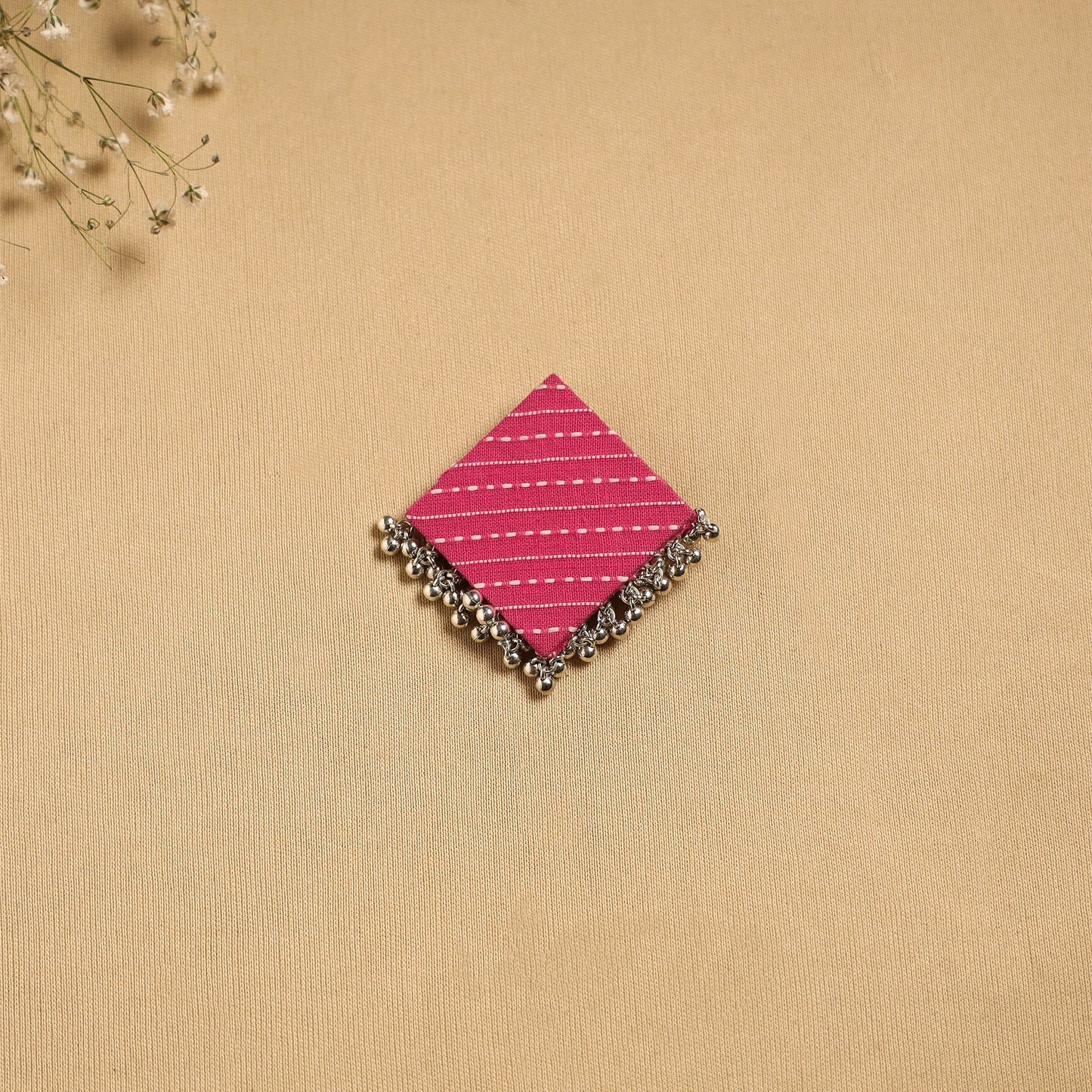 Handmade fabart ghungroo work hair clip 11 - handcrafted