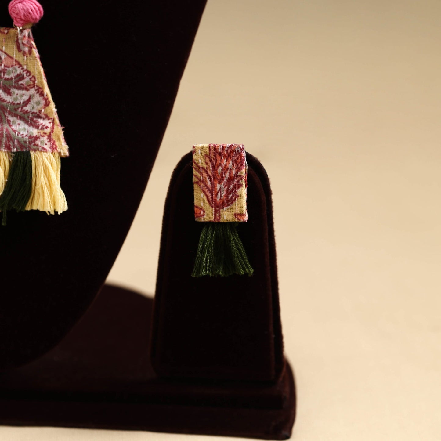 Pink - handmade fabart necklace set 01 - handcrafted