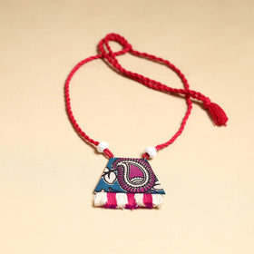 Pink - handmade fabart necklace set 05 - handcrafted