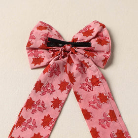 Pink Handmade Fabric Bow Hair Clip