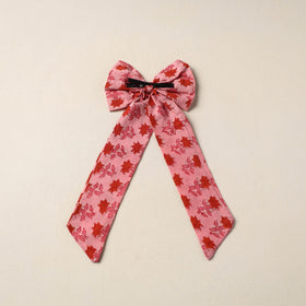 Pink Handmade Fabric Bow Hair Clip
