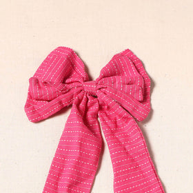 Pink - handmade fabric bow hair clip 17 - handcrafted