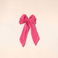 Pink - handmade fabric bow hair clip 17 - handcrafted