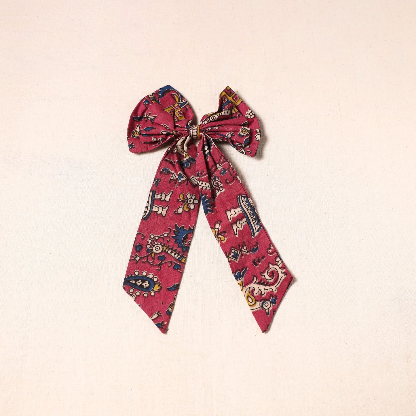 Pink - handmade fabric bow hair clip 27 - handcrafted