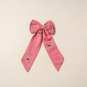 Pink Handmade Fabric Bow Hair Clip