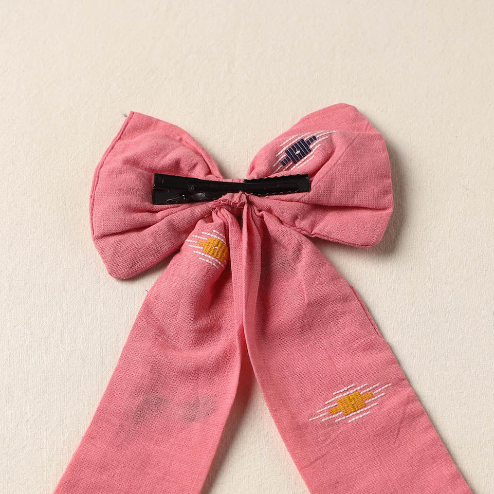 Pink Handmade Fabric Bow Hair Clip
