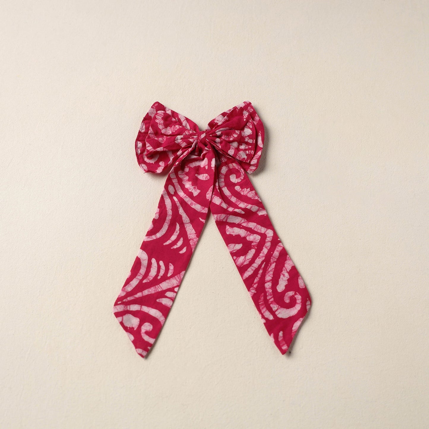 Pink Handmade Fabric Bow Hair Clip