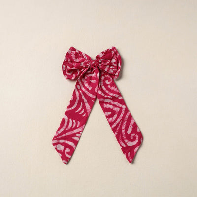 Pink Handmade Fabric Bow Hair Clip