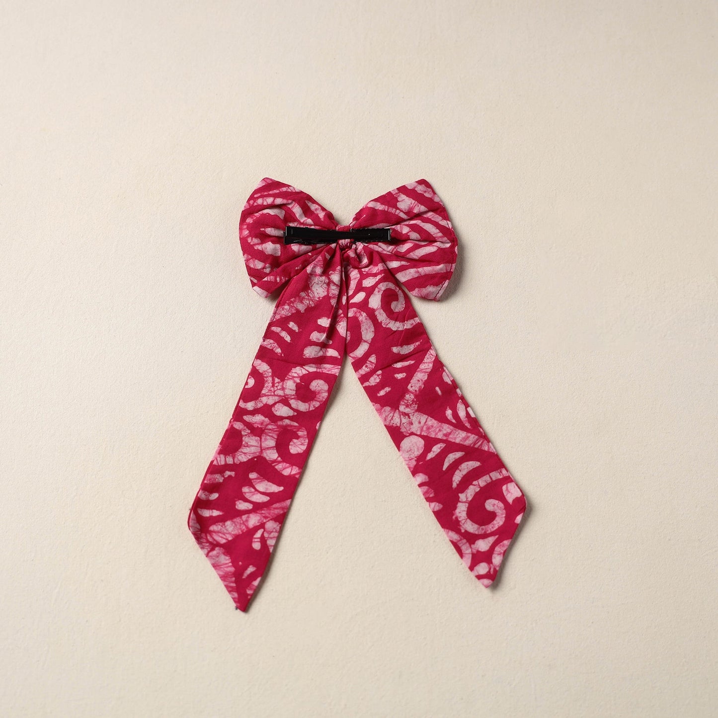 Pink Handmade Fabric Bow Hair Clip