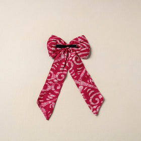 Pink Handmade Fabric Bow Hair Clip